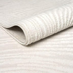 Abani Zen 8' x 10' Cream Rug – Neutral Layered Wavy Borders Pattern, Large Soft Area Rug for Living Room & Bedroom, Durable & Easy to Clean