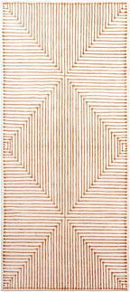 GLN Rugs Contemporary Collection - Machine Washable Area Rug, Contemporary Washable, Non Slip, Low Pile Chenille Rug, Living Room, Bedroom, Kitchen Rug (2'6" x 7' Orange Beige)