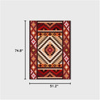Vintage Boho Area Rugs Multicolor Ethnic Style Geometric Splicing Carpets Bedroom Living Room Kitchen Floor Mats Indoor Outdoor Non-Shedding Runner Rug Home Décor Carpet 4.2' X 6.2'
