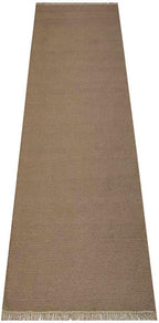 Rugsotic Carpets Hand Woven Flat Weave Kilim Wool ECO-Friendly Area Rugs - 3'x13', Runner Shape, Cream Color, Solid Plain Design, Low Pile Handmade Area Rugs for Living Room, Bed Room (D00111)