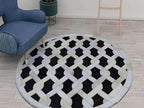 Geometric Lattice Area Rug – Modern Designer Pattern Carpet for Living Room, Bedroom & Office – Anti-Slip Soft Decorative Rug – Contemporary Floor Mat for Stylish Home Décor (Round-10x10)