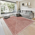 GLN Rugs Contemporary Collection - Machine Washable Area Rug, Contemporary Washable, Non Slip, Low Pile Chenille Rug, Living Room, Bedroom, Kitchen Rug (8' x 10' Beige Orange)