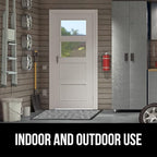 GORILLA GRIP 100% Waterproof All-Season WeatherMax Doormat 35x23, US Designed Natural Rubber, Stain and Fade Resistant, Low Profile Indoor Outdoor Door Mats, Easy Clean Patio Mat, Light Gray Bones