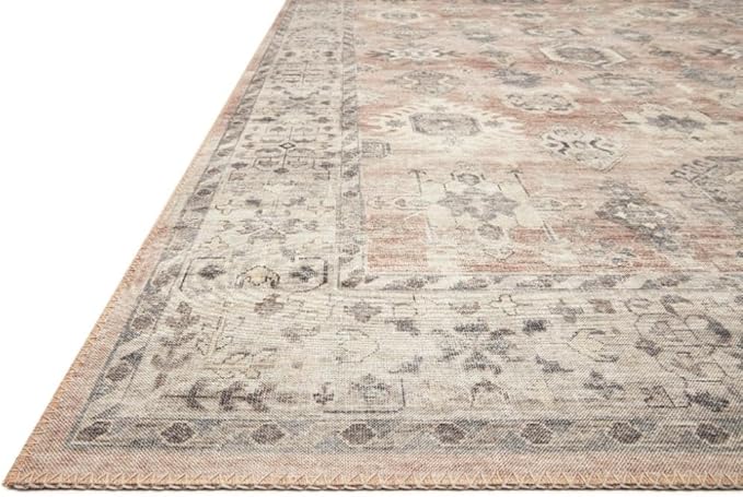 Loloi Hathaway Collection HTH-03 Java/Multi 2'-3" x 3'-9", .25" Thick Accent Rug, Soft, Durable, Printed, Modern, Low Pile, Non-Shedding, Easy Clean, Living Room Rug