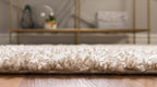 Unique Loom Davos Shag Collection Area Rug - Solid (3' 3" x 5' 3" Oval, Linen)