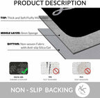 Black Glitter Blessed Bath Rugs Bible Verse Blessed Microfiber Bathroom Mat Soft Plush Shaggy Shower Mat for Bathroom Fluffy Comfortable Water Absorbent Carpet Non-Slip Machine Washable 20"X30"