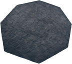 Hand Knotted Loom Wool ECO-Friendly Area Rugs - 8'x8', Octagon, Charcoal Color, Solid Plain Design, High Pile Handmade Anti Skid Area Rugs for Living Room, Bed Room (L00111)