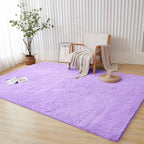 Andency Purple Soft Area Rugs for Living Room Bedroom, 4x6 Fluffy Shaggy Bedside Rug, Non-Slip Large Shag Fuzzy Plush Carpets for Bedroom Kids Dorm Nursery Home Decor Aesthetic