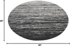 SAFAVIEH Adirondack Collection Area Rug - 8' Round, Silver & Black, Modern Ombre Design, Non Shedding & Easy to Clean, Ideal for Living Room, Bedroom, Office, Dining Space (ADR113A)