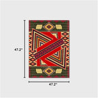 Vintage Boho Area Rugs Multicolor Ethnic Style Geometric Splicing Carpets Bedroom Living Room Kitchen Floor Mats Indoor Outdoor Non-Shedding Runner Rug Home Décor Carpet 4' X 4'