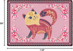Cartoon Animal Pattern Area Rug Cute Cat Luxury Floral Decor for Carpet Farmhouse Bedroom Living Room Rugs Bathroom Kitchen Runner Mat Indoor Outdoor Non Slip Doormat 5' X 10'
