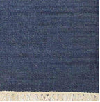Rugsotic Carpets Hand Woven Flat Weave Kilim Wool 2'6''x6' Runner Area Rug Solid Blue D00111
