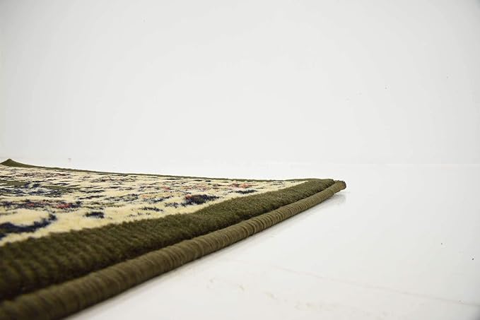 Unique Loom Sialk Hill Collection Area Rug - Washington (3' x 16' 5" Runner Green/Hunter Green)