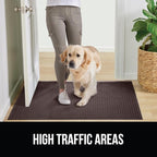 GORILLA GRIP Front Door Mat, 47x35, Indoor Outdoor Ultra Absorbent HydroAbsorb Doormat, Absorbs Up to 6 Cups of Water, Stain and Fade Resistant, Rubber Backing Doormats, Captures Dirt, Coffee
