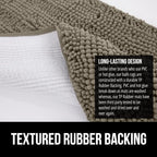 GORILLA GRIP Bath Rug Mat 60x24, Thick Soft Absorbent Chenille, Quick Dry Microfiber Mats, Rubber Backing Washable Shower Floor Rugs, Bathmat Runner, US Designed Bathroom Home Decor Accessories Latte