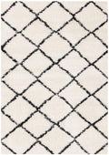 Geometric Grey and White 7x10 Area Rug, Carpet with Lattice Pattern, Large Rug Styled as a Modern Soft Carpet for Living Room Spaces