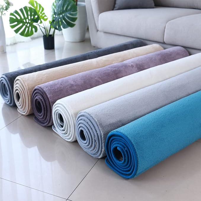 Soft Cashmere Area Rug Luxury Bedside Carpet Bedroom Living Room Mats Solid Color Children's Room Rugs Runner Carpets Indoor Mats Home Décor White Gray Red 6.5' X 6.5'