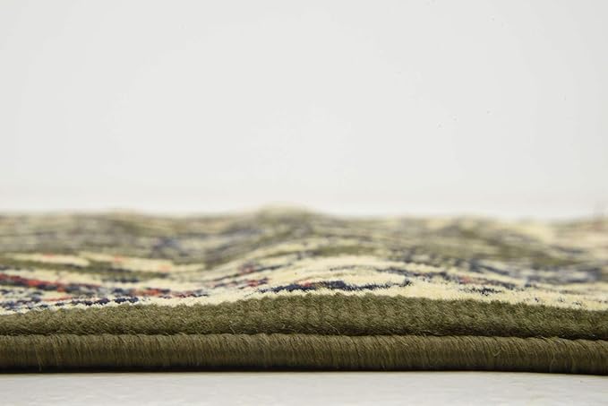 Unique Loom Sialk Hill Collection Area Rug - Washington (3' x 16' 5" Runner Green/Hunter Green)