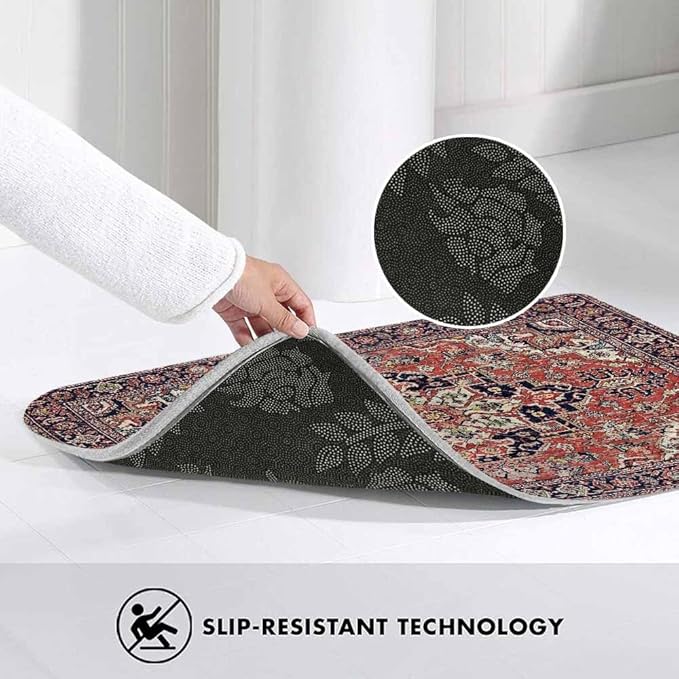 Old Carpet Texture Bathroom Mat Rugs Abstract Ornament Milky Blue Microfiber Faux Cashmere Thick Plush Bath Mat Non-Slip Water Absorbent Bath Carpet for Bathtub Bathroom Floor Tub 20 x 30 Inch