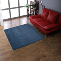 Hand Knotted Loom Wool ECO-Friendly Area Rugs - 10'x10', Square, Blue Color, Solid Plain Design, High Pile Thick Handmade Anti Skid Area Rugs for Living Room, Bed Room (L00111)