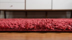 Unique Loom Davos Shag Collection Area Rug - Solid (5' 3" x 8' Oval, Poppy)