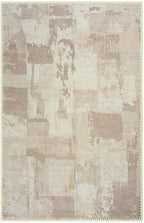 GLN Rugs Contemporary Collection - Machine Washable Area Rug, Contemporary Washable, Non Slip, Low Pile Chenille Rug, Living Room, Bedroom, Kitchen Rug (2' x 3' Abstract Tan)