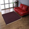 Rugsotic Carpets Hand Woven Flat Weave Kilim Wool ECO-Friendly Area Rugs - 10'x10', Square Shape, Plum Color, Solid Plain Design, Low Pile Handmade Area Rugs for Living Room, Bed Room (D00111)