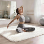 5x7 Solid Fluffy White Area Rug – Washable, Durable,Large Living Room Rug, Non-Slip High Pile Shag Rugs for Bedroom, Bedside, Dorms, Nursery Rooms, Kids Room, Soft Indoor Floor Carpet Decor