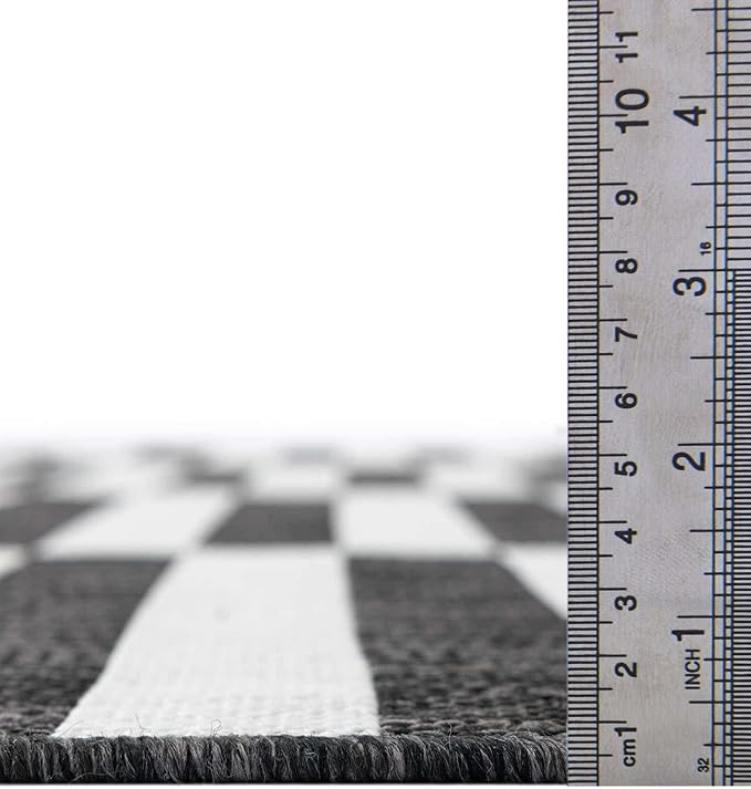Unique Loom Outdoor Striped Collection Area Rug - Striped (10' 8" Square, Charcoal/Ivory)