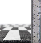 Unique Loom Outdoor Striped Collection Area Rug - Striped (13' Square, Charcoal/Ivory)