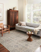 Loloi Hathaway Collection HTH-04 Beige/Multi 5'-0" x 7'-6", .25" Thick Area Rug, Soft, Durable, Printed, Modern, Low Pile, Non-Shedding, Easy Clean, Living Room Rug