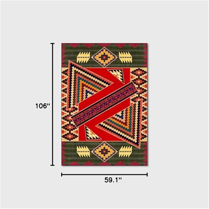 Vintage Boho Area Rugs Multicolor Ethnic Style Geometric Splicing Carpets Bedroom Living Room Kitchen Floor Mats Indoor Outdoor Non-Shedding Runner Rug Home Décor Carpet 5' X 9'