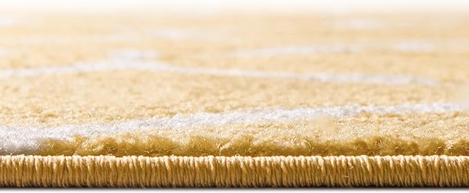 Rugs.com Lattice Frieze Collection Rug – 9' x 12' Yellow Medium Rug Perfect for Living Rooms, Large Dining Rooms, Open Floorplans