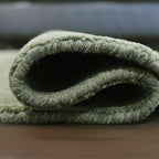 Hand Knotted Loom Wool ECO-Friendly Area Rugs - 6'x6', Octagon, Green Color, Solid Plain Design, High Pile Thick Handmade Anti Skid Area Rugs for Living Room, Bed Room (L00111)