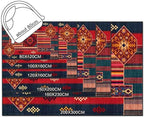 Vintage Boho Area Rugs Multicolor Ethnic Style Geometric Splicing Carpets Bedroom Living Room Kitchen Floor Mats Indoor Outdoor Non-Shedding Runner Rug Home Décor Carpet 5' X 5'