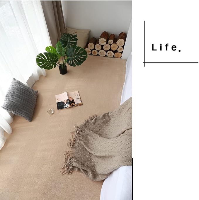 Soft Cashmere Area Rug Luxury Bedside Carpet Bedroom Living Room Mats Solid Color Children's Room Rugs Runner Carpets Indoor Mats Home Décor White Gray Red 4' X 4'
