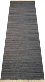 Rugsotic Carpets Hand Woven Flat Weave Kilim Wool 2'6''x6' Runner Area Rug Solid Silver D00111