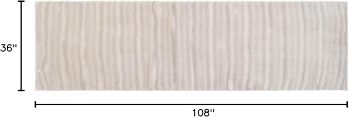 Revival Rugs Stripe 2'7"x9' Machine Washable Runner Rug for Hallway Entryway - 100% Recycled Oeko-TEX Certified, Medium Pile, Taupe