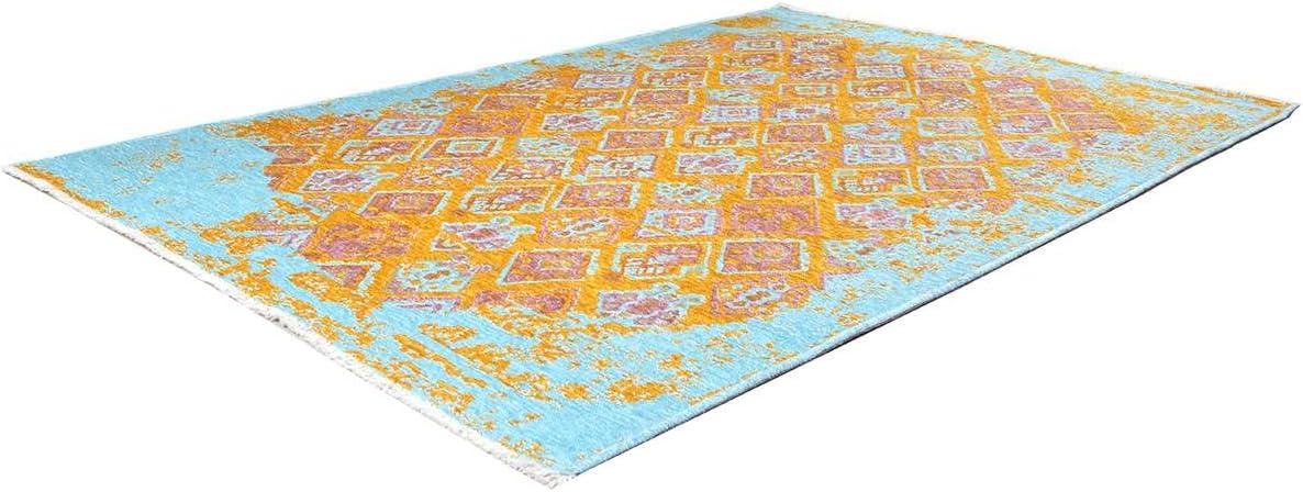 Alfa Rich 3x10 Pink Orange Teal Reversible Washable Area Rugs for Living Room Hallway Kitchen Runner