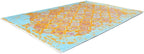 Alfa Rich 7x10 Pink Orange Teal Reversible Washable Area Rugs for Living Room Bedroom Kitchen Rug