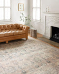 Loloi Hathaway Collection HTH-03 Java/Multi 7'-6" x 9'-6", .25" Thick Area Rug, Soft, Durable, Printed, Modern, Low Pile, Non-Shedding, Easy Clean, Living Room Rug