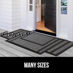 GORILLA GRIP 100% Waterproof All-Season WeatherMax Doormat, 47x35, US Designed Natural Rubber, Stain and Fade Resistant, Low Profile Indoor Outdoor Door Mats, Easy Clean Patio Mat, Green Palm