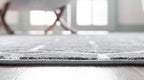 Rugs.com Lattice Trellis Collection Rug – 3 Ft Round Gray Low-Pile Rug Perfect for Kitchens, Dining Rooms