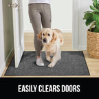 GORILLA GRIP Waterproof Traffic Guard Door Mat, 2 Pack Heavy Duty Entryway Mats, Strong Rubber Back Commercial Rugs for Office Hallway, Garage Floor and Home, Low Profile Carpet, 35x23, Light Gray