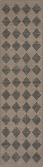 Lahome Checkered Washable 2x8 Brown Runners for Hallways Non Slip, Ultra-Thin Kitchen Bathroom Runner Rugs, Moroccan Trellis Throw Carpet Runner for Bedroom Entryway Decor (2'x8',Brown)