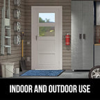 GORILLA GRIP 100% Waterproof All-Season WeatherMax Doormat, US Designed Natural Rubber, Stain and Fade Resistant, Low Profile Indoor Outdoor Door Mats, Easy Clean Patio Mat, 17x29, Ocean Blue Waves