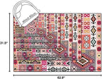 Vintage Boho Area Rugs Multicolor Ethnic Style Geometric Splicing Carpets Bedroom Living Room Kitchen Floor Mats Indoor Outdoor Non-Shedding Runner Rug Home Décor Carpet 2.6' X 5.2'