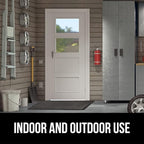 GORILLA GRIP 100% Waterproof All-Season WeatherMax Doormat, 47x35, US Designed Natural Rubber, Stain and Fade Resistant, Low Profile Indoor Outdoor Door Mats, Easy Clean Patio Mat, Gray Diamond