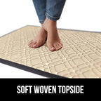 GORILLA GRIP 100% Waterproof All-Season WeatherMax Doormat, 72x24, US Designed Natural Rubber, Stain and Fade Resistant, Low Profile Indoor Outdoor Door Mats, Easy Clean Patio Mat, Modern Latte
