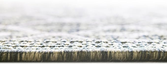 Unique Loom Outdoor Trellis Collection Area Rug - Tribal Trellis (10' x 13' Rectangle, Green/ Natural)